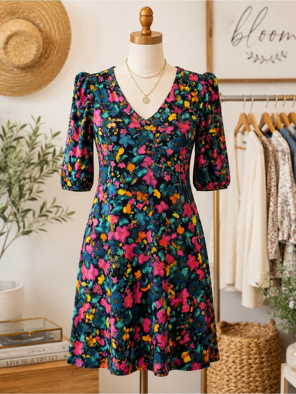 🌸 Pioneer Woman Vibrant Floral Dress 🌸 - Picture 2 of 9